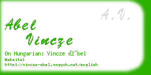 abel vincze business card